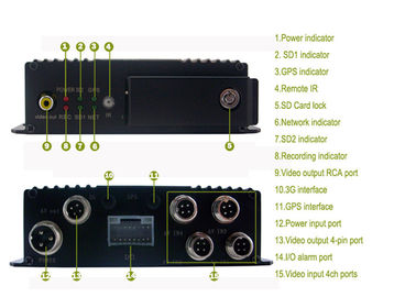 4CH 4台の小型カメラが付いている移動式dvr sdカード ビデオ レコーダー、WIFIの自動ダウンロード