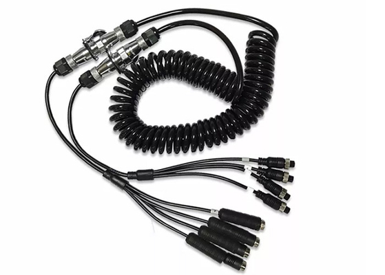 PU トラック 5 コア/7pin 4 メートルのトレーラー スパイラル ワイヤーから 4 ピン航空 Suzy コイル ケーブル