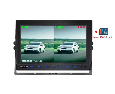 ホットセール 9インチ 1024*600 AHD クアッドディスプレイ 録音機能付きのカー・トラック セキュリティカメラシステム