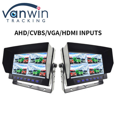 IP69K 7 / 10.1 インチ 防水 AHD クアッド TFT カーモニター ディスプレイ ユニバーサル 車両