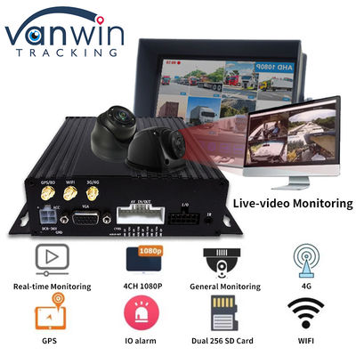 4CH デュアル SD カード GPS MDVR カメラ 4G WiFi モバイル DVR 学校 バス セキュリティ システム