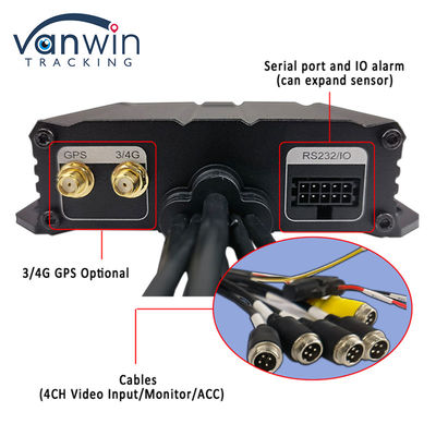H.264 4CH HD 1080P モバイル DVR 4G GPS WIFI SD カード MINI MDVR 自動車ビデオモニタリング