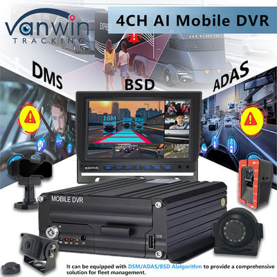 4CH 5G CMSV6 システム AI モバイル DVR GPS付き ADAS BSD DMS H.265 MDVR 車用CCTVモニター