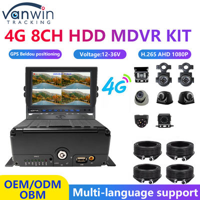 H.265 8CH HDD 1080P モバイル DVR システム 4G MDVR キット GPS WIFI 機能