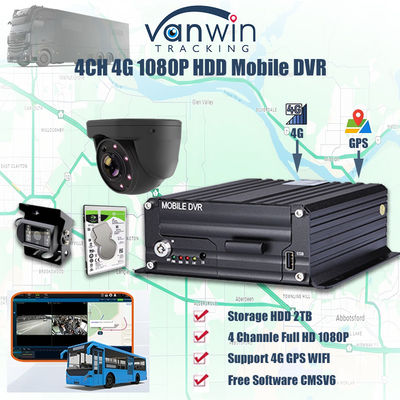 H.265 4CH 1080P HDD モバイルDVR 車両 CCTVビデオレコーダー キット カメラシステム MDVR