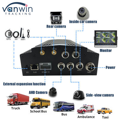 4CH 4G HDD モバイル DVR GPS WiFi ライブビデオ カー CCTV DVR トラック Cmsv6 システム