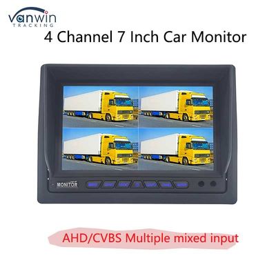 AHD/CVBS 複数のビデオ混合入力 4チャンネル 7インチ スプリットディスプレイ 自動車モニター