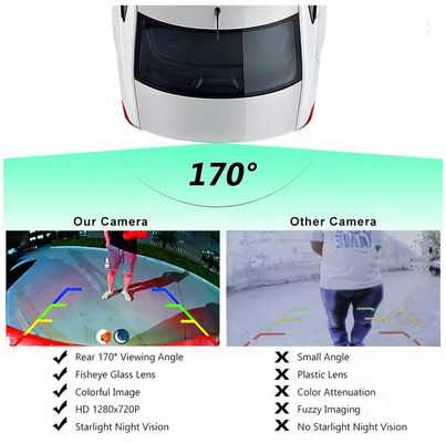 1080P AHD 170° カー バックビュー カメラ 車両 バック ブラック フィッシュアイ レンズ 防水 夜視 ユニバーサル