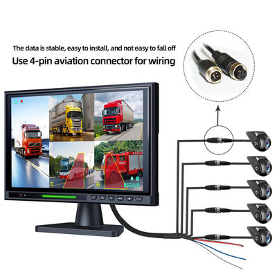 10.1"タッチスクリーン IPS BSD 5CH スプリット カー バックビュー モニター DVR AHD 1080P リバース パーキング バックアップ カメラ キット RV バス トラック