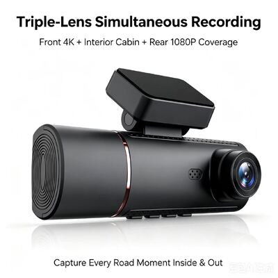 3チャネルHD DVR ダッシュカメラ 4G 4K フロント 1080P キャビン 後部 GPS トラッキング ADAS DMS 24/7 駐車モニター