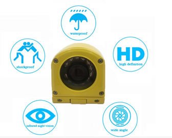 黄色の金属バス/トラックのための防水CCTVの監視カメラCCD 700TVLの側面図