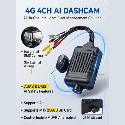 ADAS BSD - GPS テレマティクス フリート カメラと SOS パニック ボタンを搭載した重荷トラック 4G ダッシュレコーダー