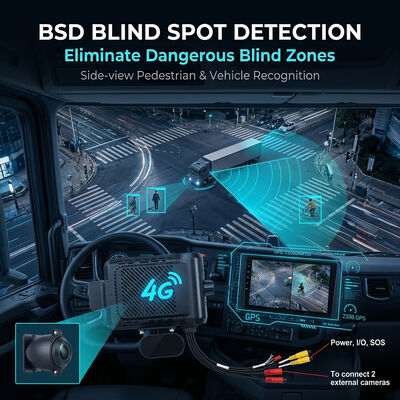 ADAS BSD - GPS テレマティクス フリート カメラと SOS パニック ボタンを搭載した重荷トラック 4G ダッシュレコーダー