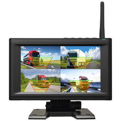 4CH 720P 無線ダッシュカメラ トラック,RV & バス 7インチ IPS BSDアラーム,磁気マウント,再充電可能,プラグ&プレイ,拡張可能 1-4CH