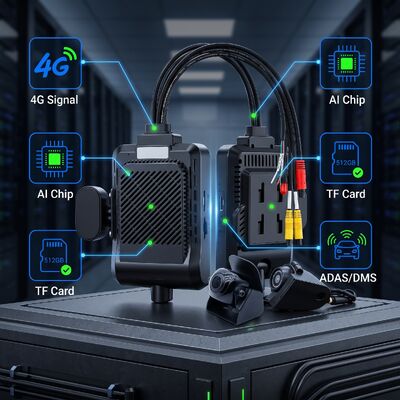 4チャネルAI インテリジェント4Gダッシュカメラ,ADAS + DMS + BSDアクティブセーフティ,1080P+720P タクシー記録