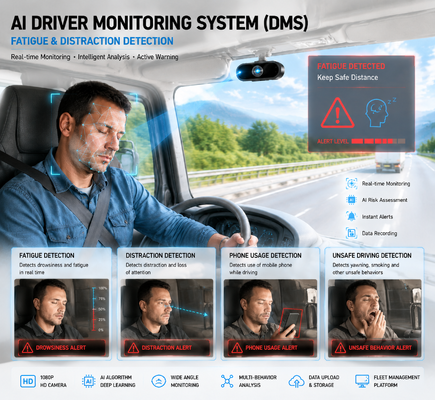 車両自動緊急ブレーキシステム ADAS+DMS付きトラックの衝突回避AEBS