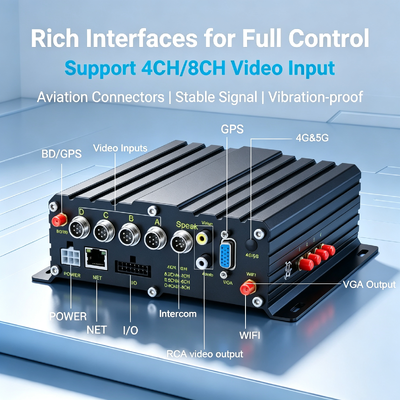 AI旅客计数MDVR,带DMS ADAS BSD和4G WiFi,准确率98%,用于车队管理
