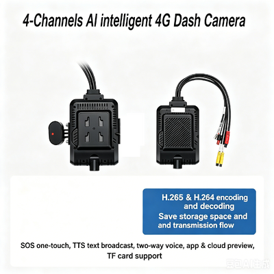 4チャンネルAIフリートドライブレコーダー 1080P ADAS DMS MDVRシステム 4G GPS WiFi搭載 車 タクシー トラック バス用
