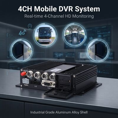 4チャンネルモバイルDVR、GPSトラッカー、1080P車載カメラ付きバスセキュリティシステム