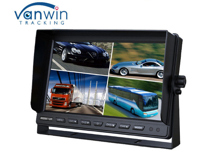 24V バン TFT LCD カラーモニター、車用 10.1 インチ液晶モニター、4 チャンネルビデオ入力付き