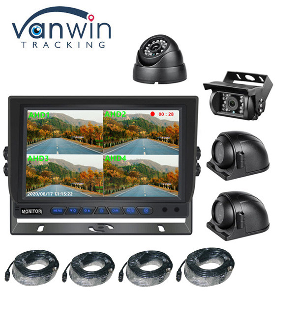 9インチ AHD カー HD スクリーン バス セキュリティ Ahd 960P トラック トレーラー用 クアッド ビュー カー モニター