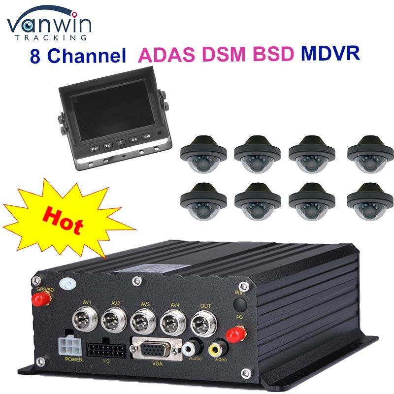 1080P H265 DUAL SD カード 8 チャネル モバイル DVR HDD Max 2TB タクシー トラック バン