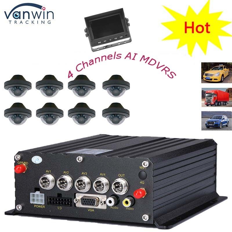 4G GPS WIFI デュアル SD カード 4 チャネル MDVR 1080P HDD AI DVR バスカー フロックリフト