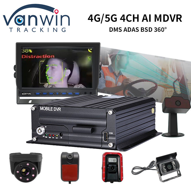 4 Ch AI トラックバス モバイル DVR AI DSM ADAS BSD サポート 4G 5G WIFI GPS