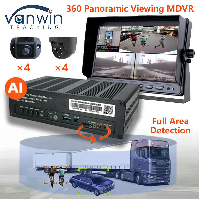 8 CH 4G 360 パノラマビュー MDVR AI ADAS DSM BSD パノラマビュー 車用車用DVRカメラシステム