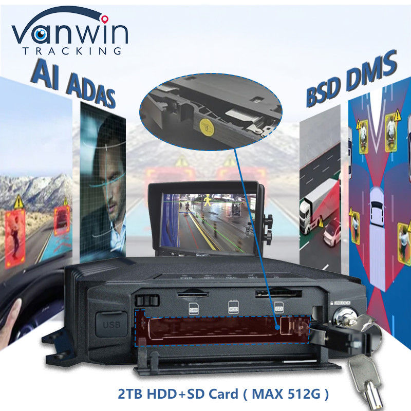AHD 1080P 8CH 4G GPS モバイル DVR 内蔵 ADAS DSM BSD アルゴリズム AI 搭載