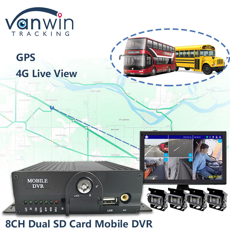 8CH AHD デュアル SD カード モバイル DVR システム 4G WIFI GPS MDVR ライブビュー