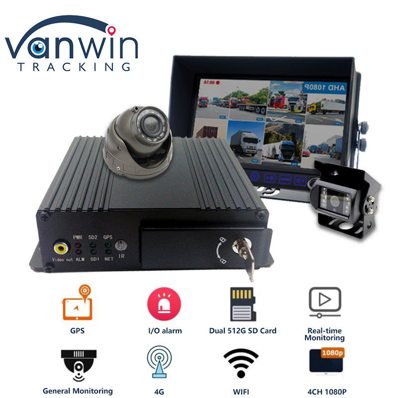 MAX 512GB デュアルSDカード 4CHモバイルDVR 4G GPS 1080P フルHD SDカード Mdvr