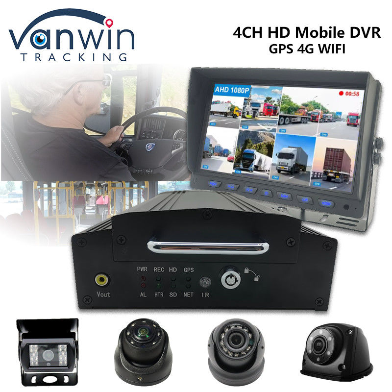 4チャネル HDD SSD モバイル DVR 1080P 4G WiFi GPS MDVR 車両カメラ 自動車 CCTV システム