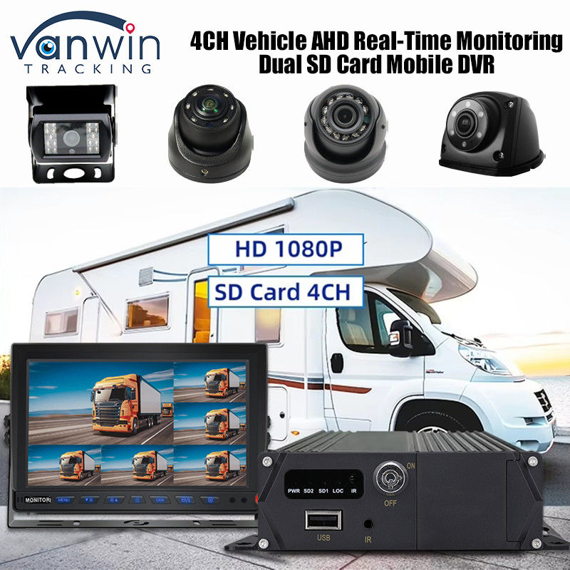 CMSV6 4CH デュアルSDカード モバイルDVR 4G GPSリアルタイムモニタリング ビデオ監視 MDVR
