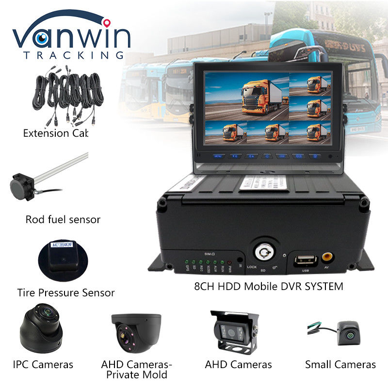フルHD 1080P 8CH モバイル DVR H.265 CMSV6 バス運転手 4G Wifi MDVR カーカメラ バストラック