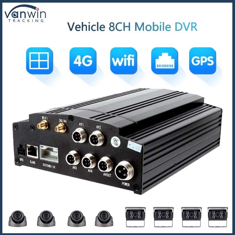 8チャンネルモバイルDVR 1080P 4G GPS WIFI HDDカードDVR フルHD 都市バス用カーカメラ