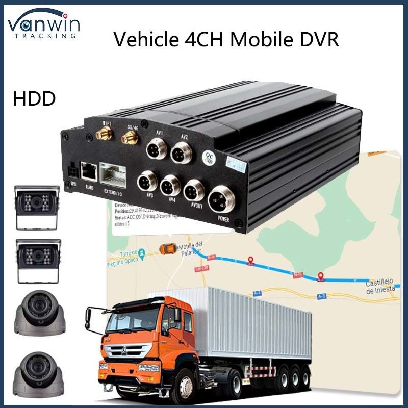 4チャネル モバイル DVR 4G GPS WIFI HDD 1080P AHD カード DVR シティバス トラック