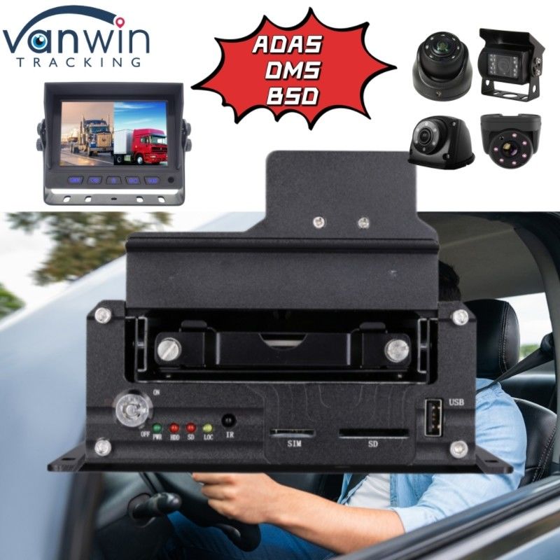 プロ 4CH HDD DVR サポート ADAS DMS BSD 機能 4G GPS 車両トラッカー