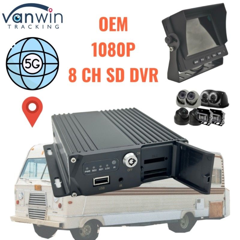 8チャネルSDカードMDVR 5G GPS 車両追跡器 トラック バス バン サポート OEM サービス