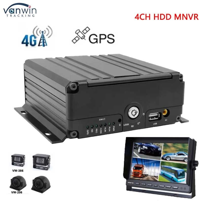 4チャネル モバイルNVR 1080P リモート 3G 4G GPS WiFi 車両 バス トラック ネットワーク 監視