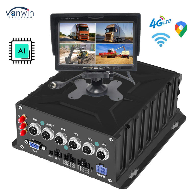4CH 1080P 車両モニタリング バックアップカメラ AI MDVR システム 車両 GPS トラッカー