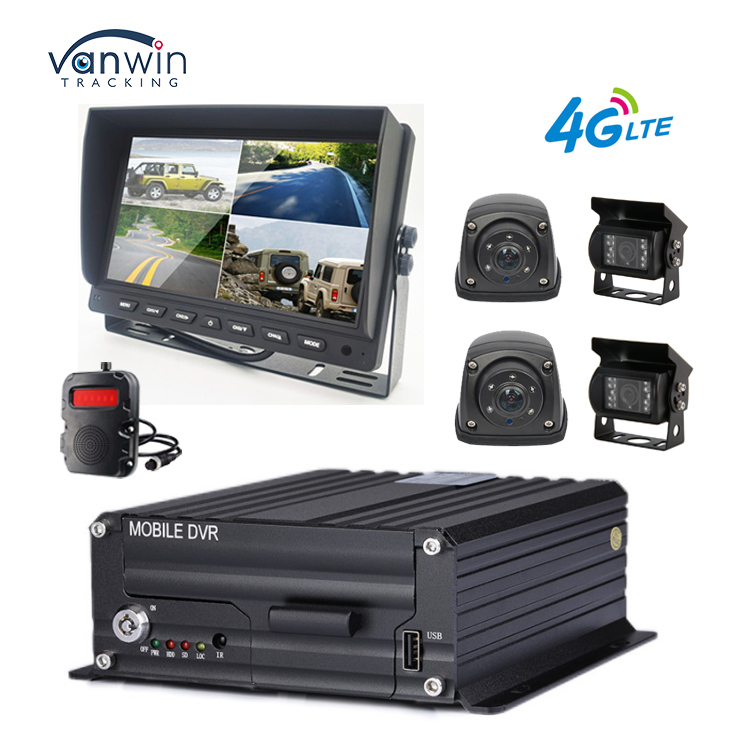 1080P 4CH MDVRカメラ 防水 7インチモニター レコーダー 4G GPS バックカメラ 車両 バス トラック 車 バック補助