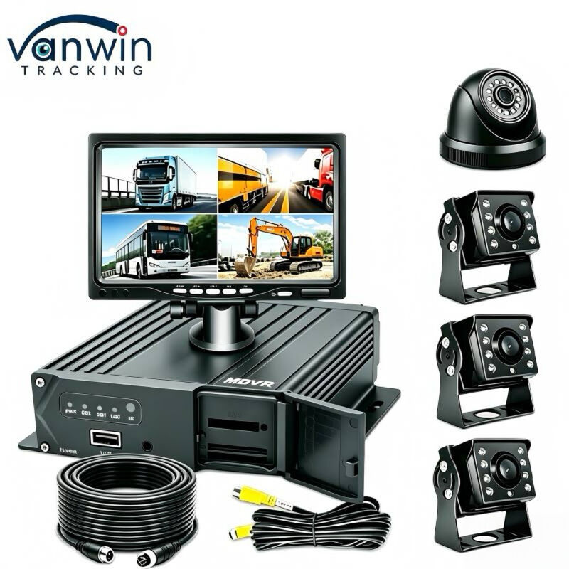 4チャネル1080PモバイルDVRレコーダーをカスタマイズできます 3G 4G GPS WiFi バス&トラック車両監視システム